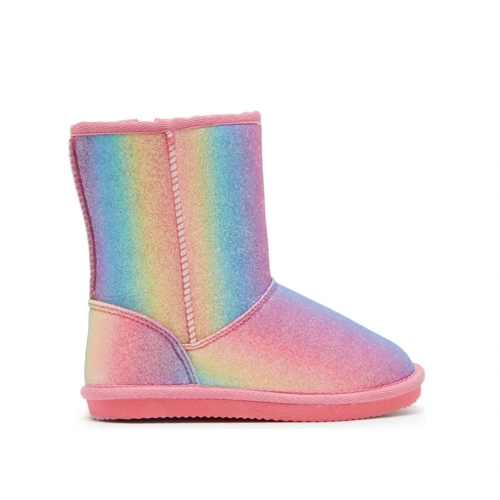 HARPER CANYON Girls Boots sz 6 Toddler Rainbow Glitter Faux Fur # bag Qt